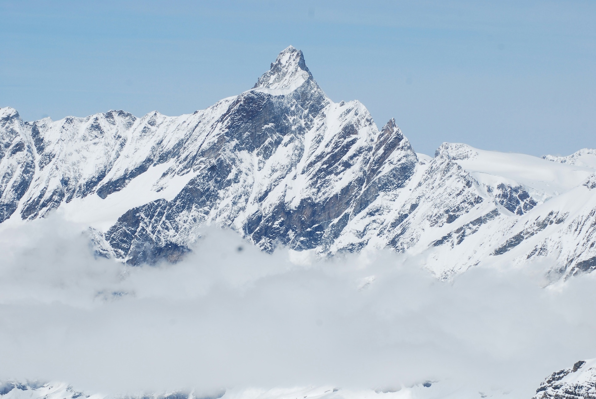 Snow-capped mountain peak